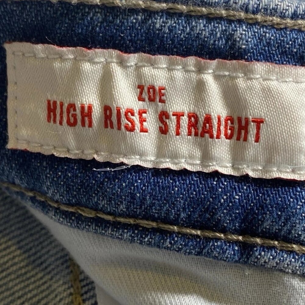 Lucky Brand ZOE High Rise Straight Jeans 2 26 Medium Blue Raw Hem 26 X 26.5 NWT - Picture 11 of 14